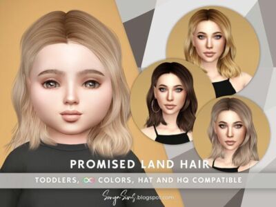 Promised Land Hair for Toddlers Sims 4 CC