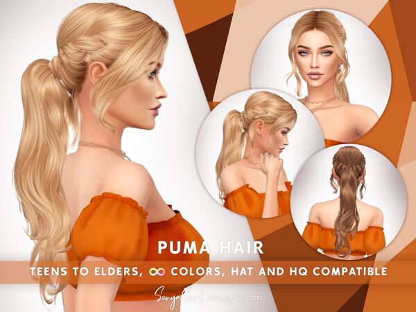 Stylish Puma Hair for All Ages Sims 4 CC