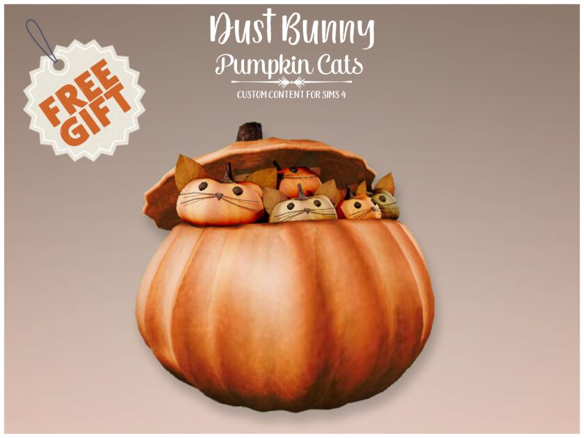 Charming Pumpkin Cats Gift Sims 4 CC