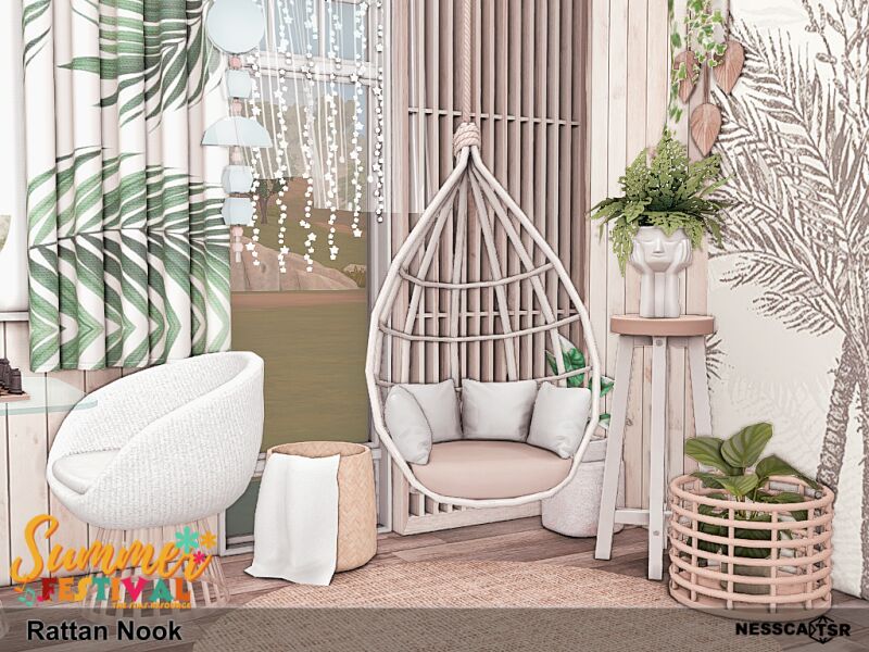 sims 4 cc rattan nook 2