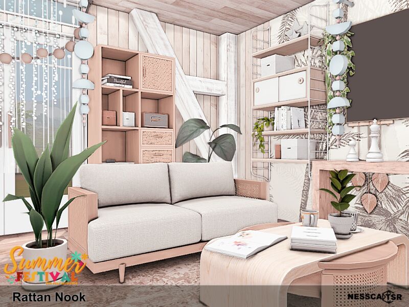 sims 4 cc rattan nook 4