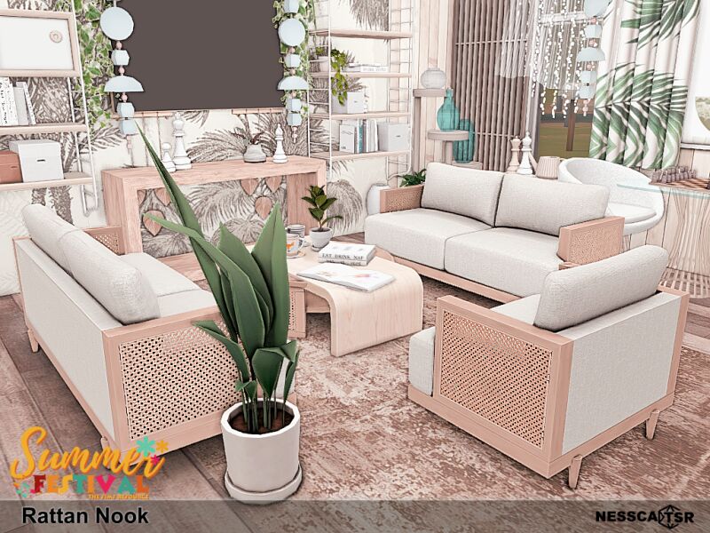 sims 4 cc rattan nook 5