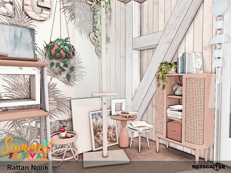 sims 4 cc rattan nook 6