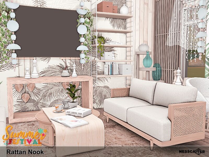 sims 4 cc rattan nook 7