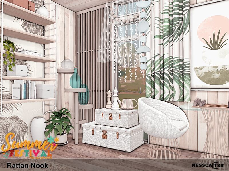 sims 4 cc rattan nook 8