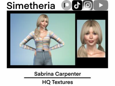 Download Realistic Sabrina Carpenter [Skin + Sim + Eyes] Sims 4 CC