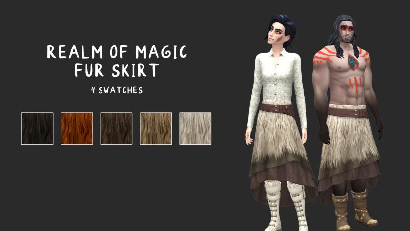 Realm of Magic Fur Skirt Sims 4 CC