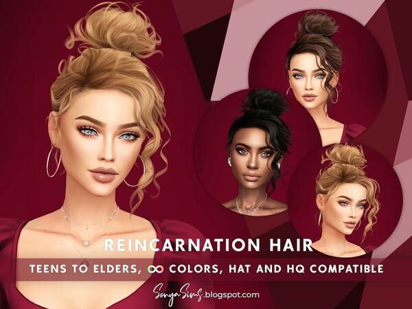 Reincarnation Hair Sims 4 CC