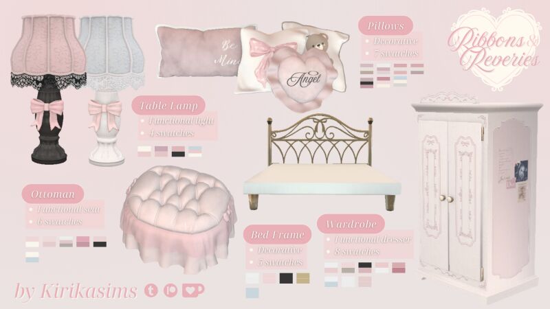 sims 4 cc ribbons reveries set by kirikasims 2