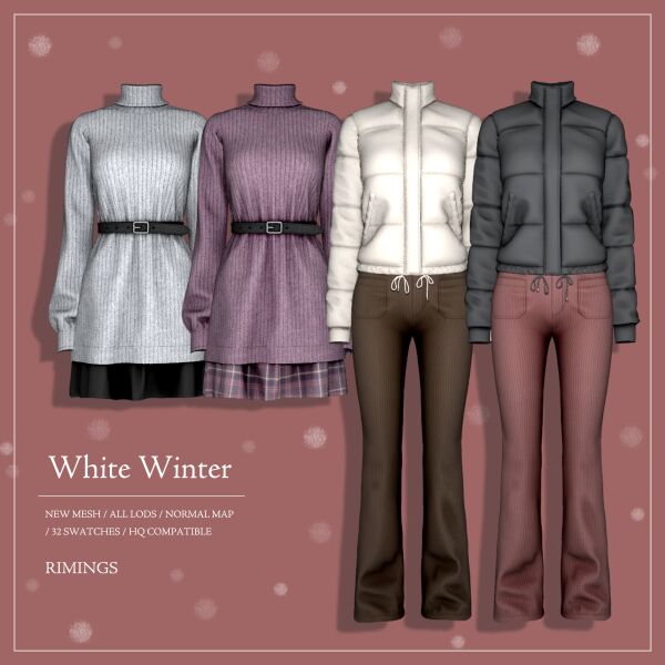 RIMINGS White Winter Sims 4 CC