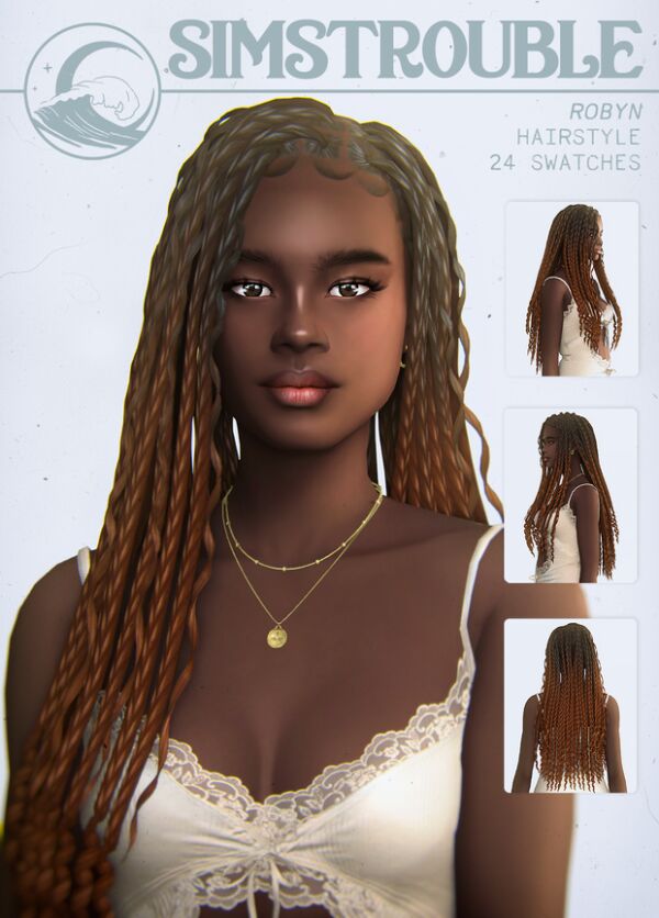 Robyn Hairstyle – 3 Stylish Versions Sims 4 CC