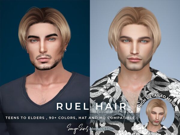 Stylish Ruel Hair for Male Sims Sims 4 CC