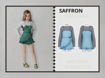 Saffron – Dress Child Sims 4 CC