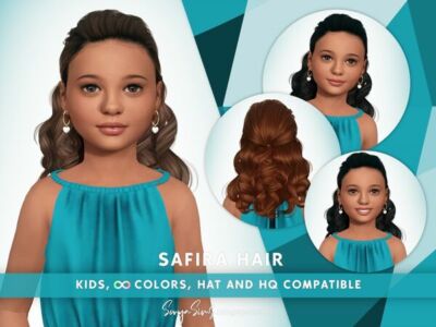 Adorable Safira Hair for Kids Sims 4 CC