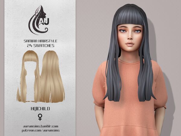 Samira Hairstyle for Child Sims Sims 4 CC