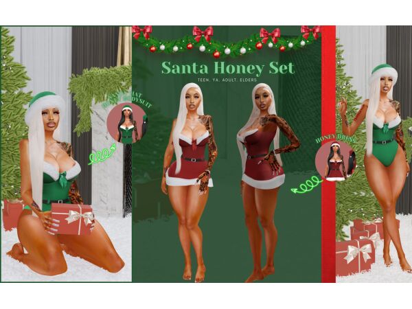 Santa Honey Set by TBZSimz Sims 4 CC