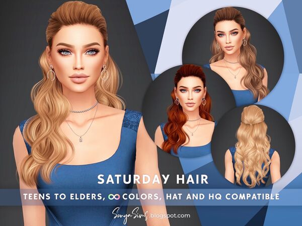 Stylish Wavy Hair for All Ages Sims 4 CC