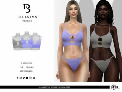 Seamless RIB Ring Detail Bralette Sims 4 CC