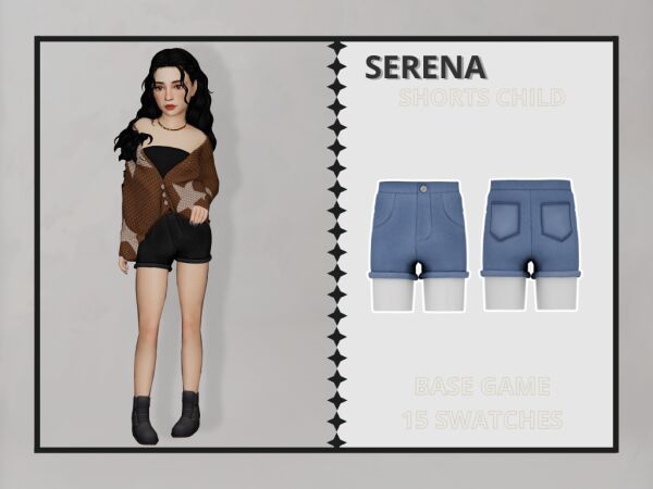 Serena – Cute Child Shorts Sims 4 CC