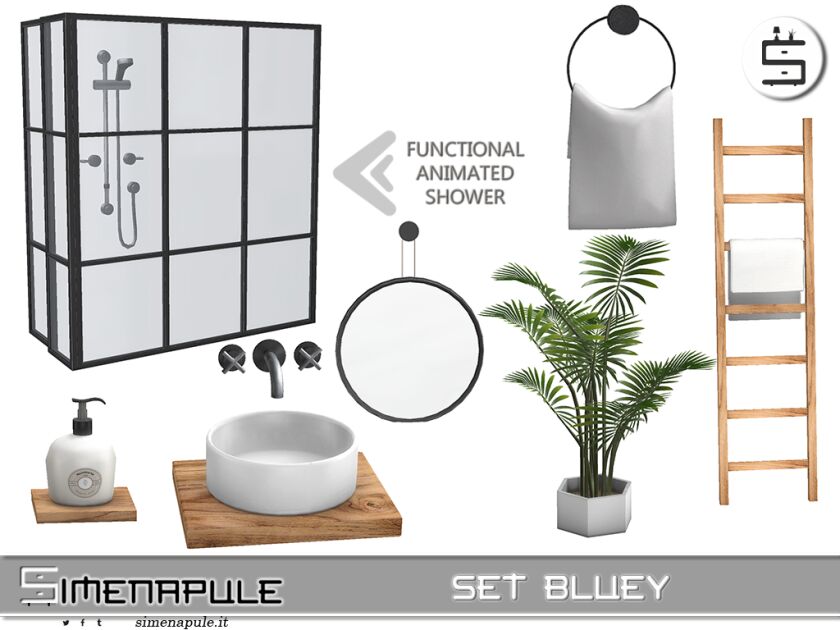 sims 4 cc set bluey bathroom in minimalist and scandinavian 2