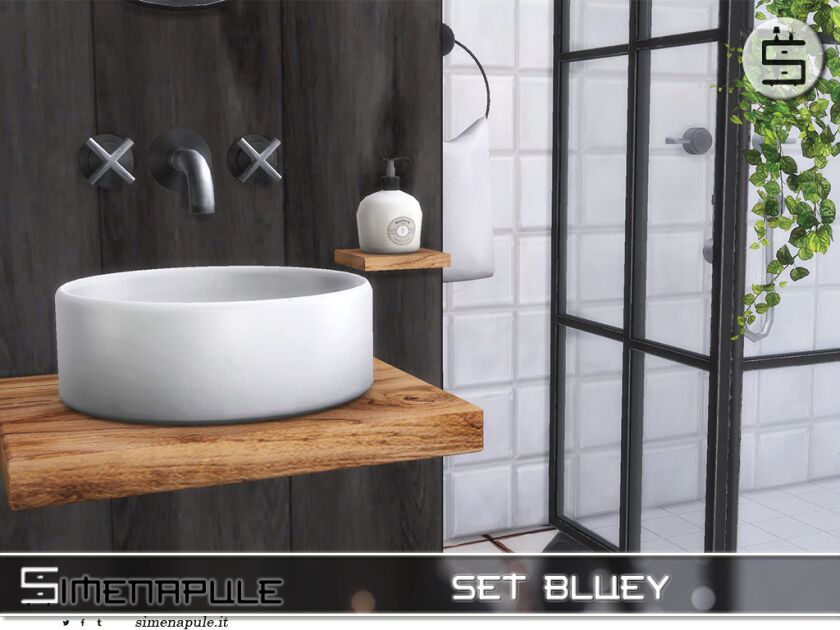 sims 4 cc set bluey bathroom in minimalist and scandinavian 4