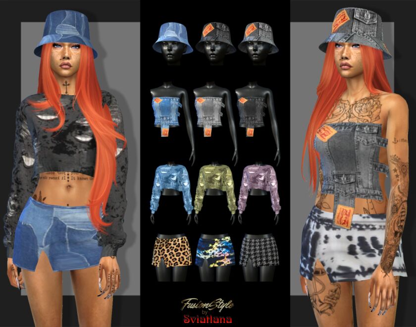 Stylish Female Clothing Set by Fusionstyle Sims 4 CC