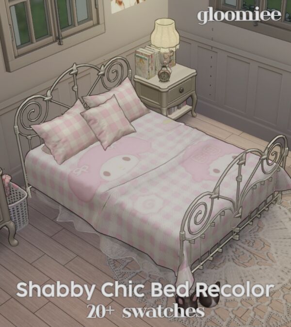 Chic Shabby Bed Recolors by Gloomiee Sims 4 CC