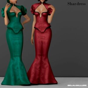 Stylish Shar Dress by Belaloallure Sims 4 CC