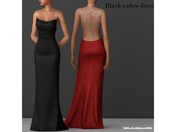 sims 4 cc shar dress by belaloallure 2