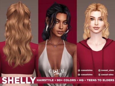 Stylish Shelly Hairstyle with Bangs Sims 4 CC