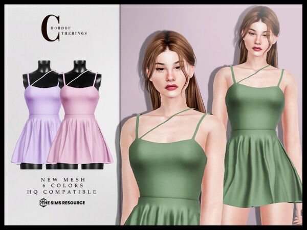 Short Dress D-345: Elegant Style for Your Sims Sims 4 CC