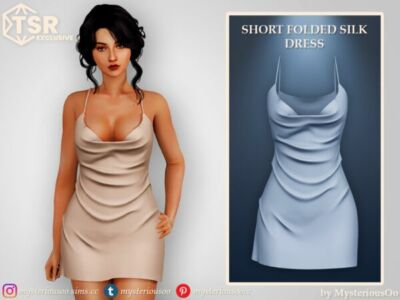 Short Folded Silk Dress by Mysteriousoo Sims 4 CC