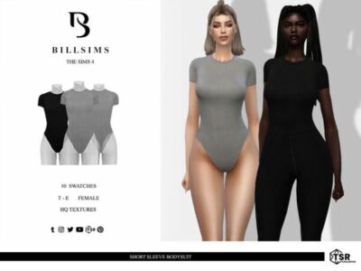 Stylish Short Sleeve Bodysuit Sims 4 CC