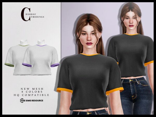 Stylish Short Sleeve Top T-721 Sims 4 CC