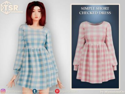 Chic Checked Dress by Mysteriousoo Sims 4 CC