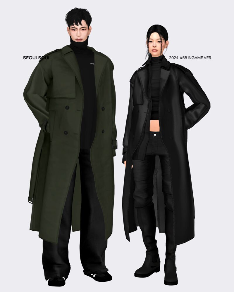 sims 4 cc sims4 cc 2024 58 trench coat by seoulsoul 2