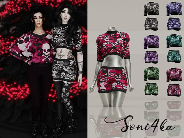 sims 4 cc skull knit collection by soni4ka 3