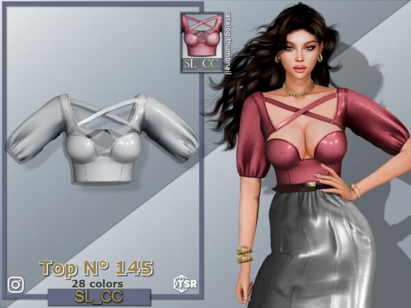 Stylish SL Top 145 by SL CCSIMS Sims 4 CC