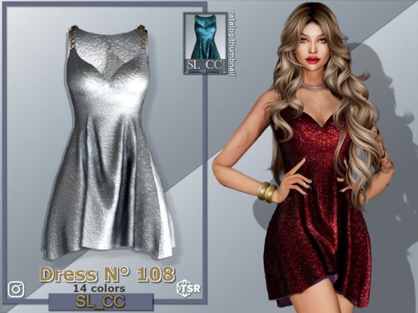 Stylish SL_Dress_108 for Females Sims 4 CC