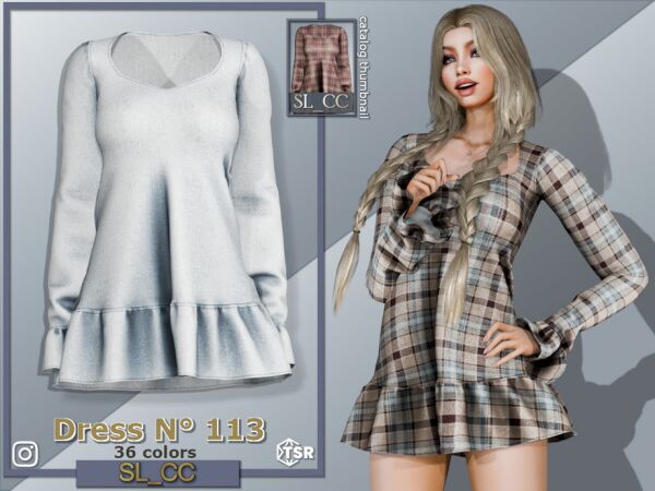 Stunning SL Dress 113 for Your Sims Sims 4 CC