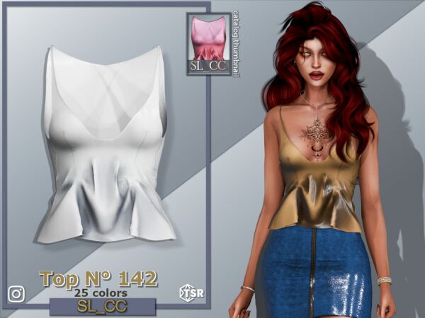 Stylish Female Top SL_Top_142 Sims 4 CC