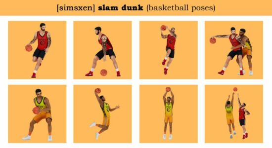 Slam Dunk – Basketball Poses Sims 4 CC