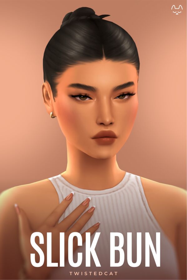 Slick Bun by Twistedcat Sims 4 CC