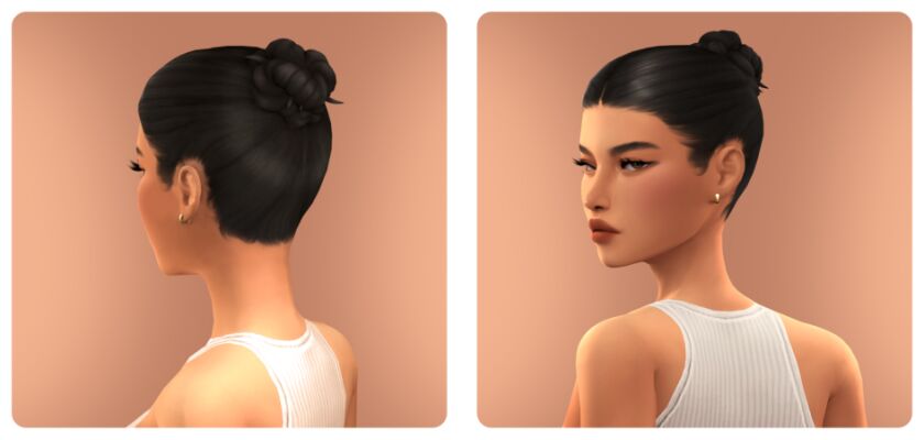 sims 4 cc slick bun by twistedcat 2