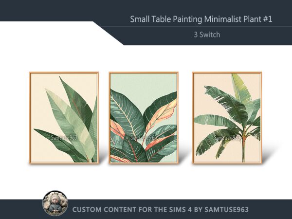 Minimalist Plant Painting for Your Space Sims 4 CC