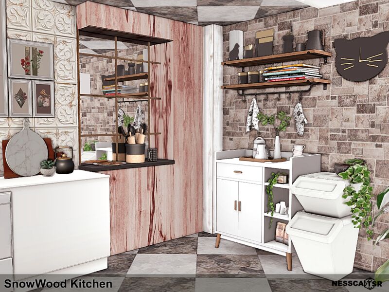 sims 4 cc snowwood kitchen 4