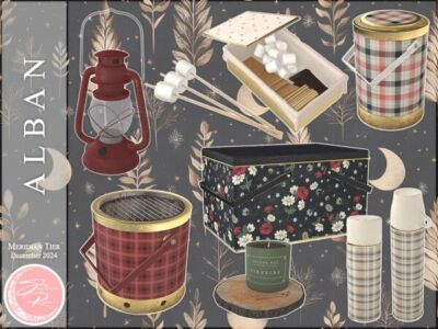 Vintage Winter Camping/Picnic Set Sims 4 CC