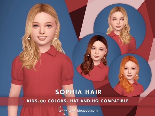 Sophia Hair for Kids Sims 4 CC