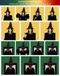 Harry Potter Poses with the Sorting Hat Sims 4 CC