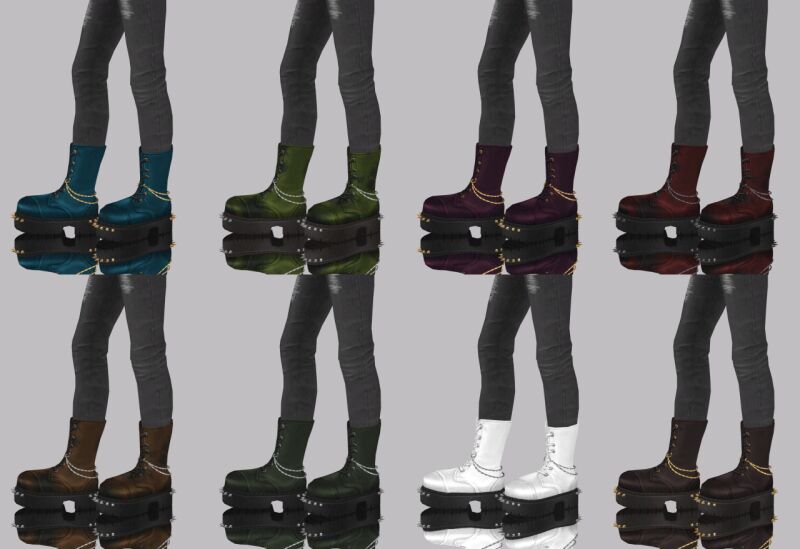 sims 4 cc spiked boots by strangegrapefruit 2